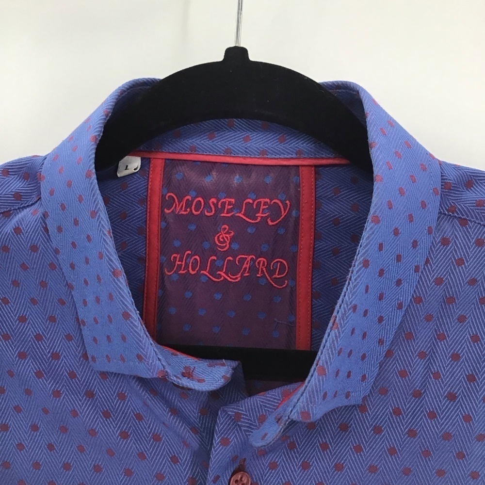 Luchiano Visconti - Mosley & Hollard Men’s Button-Down Casual Shirt Blue Size L - Picture 3 of 8